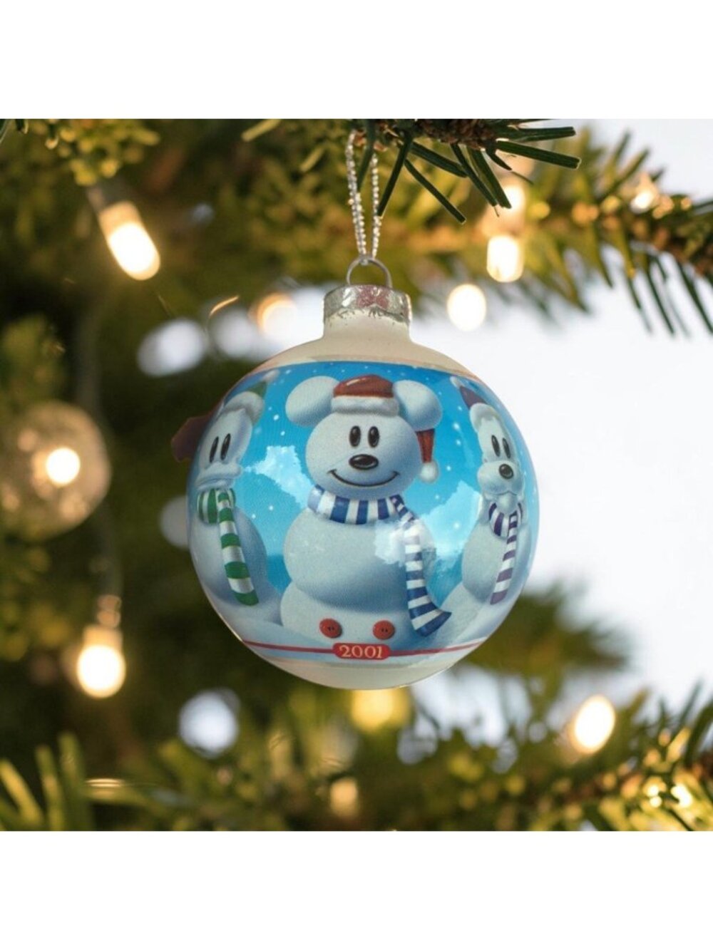 Vintage Disney Store Mickey & Friends Snowmen Christmas Ornament from 2001